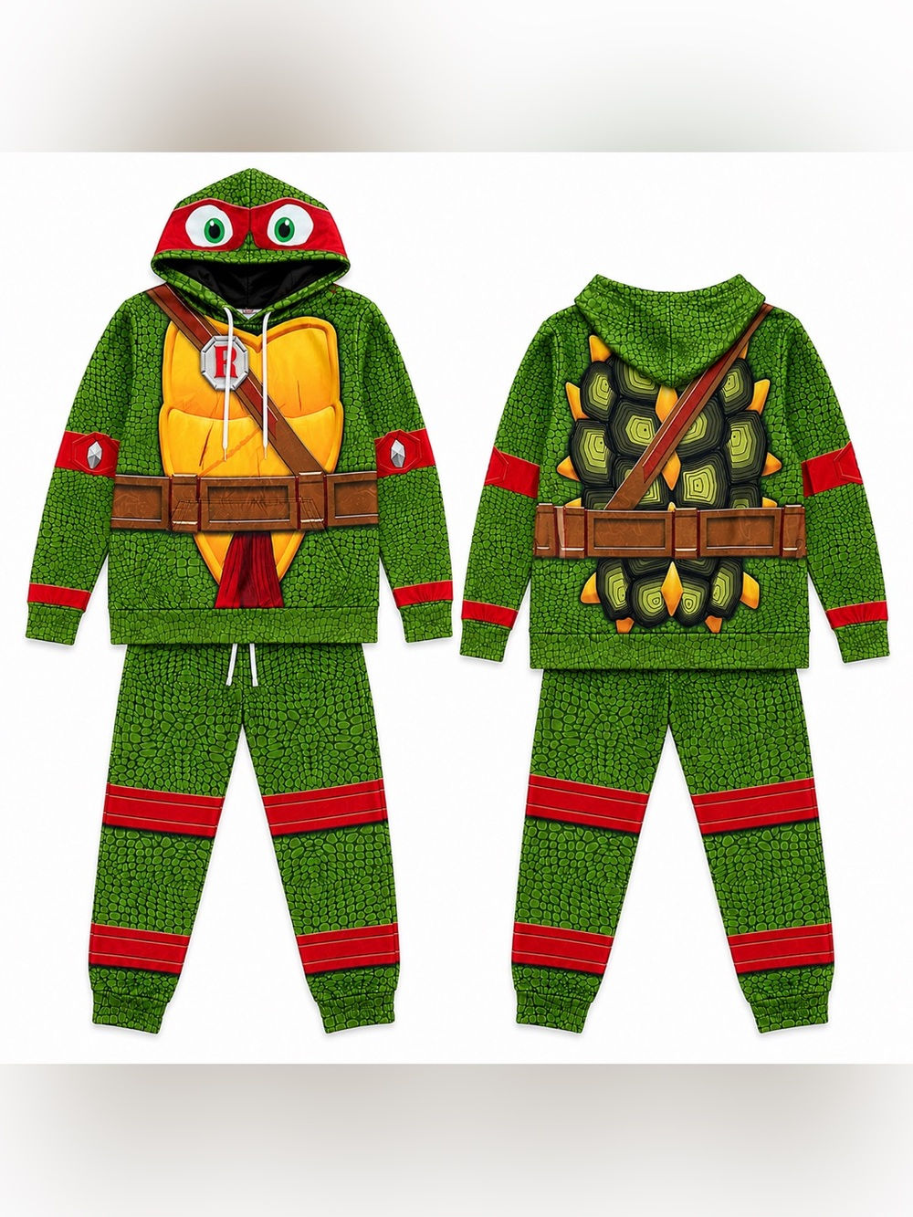 Adult Teenage Mutant Ninja Turtles Raphael Costume Hoodie & Pants Set - small
